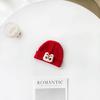 Gorro de Bebé Luna Pequeña Edad Lindo Súper Lindo Cálido Protectores de Orejas para Bebé Gorro de Felpa Pullover Rojo de Año Nuevo para Año Nuevo