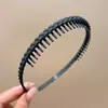 Diadema negra para lavarse la cara y maquillarse, no aprieta, modelo para mujer con dientes, diadema de corona alta, antideslizante, se mantiene en su lugar, pinza para el pelo