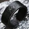 Guerrero de Acero Moda Japonesa y Coreana Anillo Giratorio Simple Venta al por Mayor Letra Vikinga Anillo de Acero de Titanio para Hombres Joyería de Mano