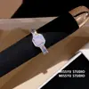 ¡Banquete de Lujo! Anillo Abierto Cuadrado de Leopardo con Circonita Estilo Minimalista Francés, Anillo Elegante para el Dedo Índice, Accesorio Versátil para la Mano para Mujeres