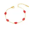 Conjunto Personalizado de Collar y Pendientes de Labios Rojos, Lujo Ligero y Regalo Exquisito para Niñas, Pulsera Roja del Año Zodiacal, Listo para la Venta