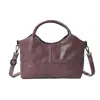 Bolsa Feminina de Couro Macio Transfronteiriça 2025 Simples e Leve para o Dia a Dia Bolsa de Mão de Grande Capacidade Moda Splicing Bolsa de Ombro Transversal
