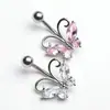 Anillo para Ombligo de Mariposa Creativo Stud para Ombligo de Mariposa Anillo para Ombligo de Zirconia Joyería para Piercing Corporal de Danza del Vientre Fabricante en Stock