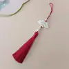 Guanshan Yue recomienda abanico de ácido acético con borla de 18 cm marcapáginas con pincho de perla linterna accesorios para ropa Hanfu cheongsam infantil