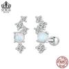 Pendientes Evelle de ópalo irregular de color mágico exquisito, plata de ley 925, chapados en platino, pendientes de moda para mujer, joyería combinable.