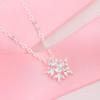 S925 Colar de Prata Esterlina Bonito Floco de Neve Fresco Diamante Colar de Prata Esterlina Estilo Coreano Jóias de Prata