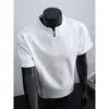 Camiseta Acolchada con Cuello Henry para Hombre, Verano, Talla Grande, Estilo Americano, Peso Pesado, Manga Corta, Realza Músculos, Top de Media Manga para Fitness Deportivo