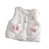 Colete Feminino 2026 Inverno Novo Estilo Moda Infantil Cartoon Forrado com Fleece Acolchoado Lã de Cordeiro Quente Pequeno Colete