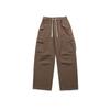 Roupas Vintage 25 Outono Novo Japonês Retro Street Versátil Multi-Bolsos Soltos Retos Cordão Calças Cargo