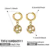 Set de joyería de acero inoxidable estilo lujo transfronterizo europeo y americano con circonita cúbica de colores en forma de esfera, incluyendo un brazalete, un collar y unos pendientes
