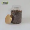 Botella de Plástico PET de 250g para Almacenar Materiales Medicinales Nutritivos, Frasco para Almacenar Cáscara de Mandarina Seca, Frasco de Cáscara de Mandarina con Tapa de Plástico Dorada Galvanizada para Vejiga de Pez