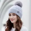Gorro de Punto Grueso Cálido de Doble Capa Nuevo Otoño/Invierno 2025 para Mujer, Protección para las Orejas, Cálido, Circunferencia de Cabeza Grande, Gorro Slouchy de Moda