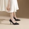 878-5 Zapatos de Tacón Alto Sexy con Lazo de Una Línea para Mujer Otoño 2025 Nuevos Elegantes Tacones de Aguja de Punta Fina