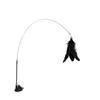 Palo de Juguete para Gatos Transfronterizo con Ventosa, Juguete para Gatos para Auto-Entretenimiento, Palo de Juguete para Gatos Resistente a Mordeduras con Alambre de Acero Largo, Pluma de Pájaro de Repuesto, Palo de Juguete para Gatos con Ventosa