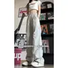 Calça Casual de Outono Fina Plissada com Rebite Secagem Rápida Perna Reta Unissex Estilo Americano Emagrecedora High Street Solta Calça Esportiva Tendência