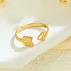 Mais vendido na Europa e na América: Anel geométrico longo estilo retrô em aço titânio, anel minimalista em aço inoxidável 18k dourado