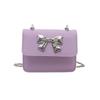 Mini Bolsa Pequena de Cor Pura para Mulheres 2025 Nova Moda Bolsa de Menina Corrente Transversal Bolsa de Batom Casual para o Dia a Dia