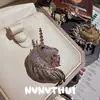 Corte de Joyería Retro Broche de Pegaso con Halo Completamente Incrustado de Gemas Hermoso Jardín Unicornio Arcoíris Pin de Pedrería