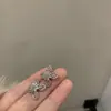 Brincos de Flor de Cristal, Design de Nicho com Zircônia, Luxo Acessível de Alta Qualidade, Brincos Redondos Resistentes, Novo Estilo Super Brilhante para Mulheres
