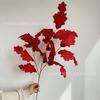 Nueva flor artificial de una sola rama con hojas de Buda para bodas, ceremonias, techos, caminos elevados, hojas decorativas, proyecto de plantación verde al aire libre