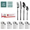 Amazon juego de 24 piezas de cuchillo y tenedor de acero inoxidable de cintura pequeña hotel cuchillo y tenedor de bistec occidentales juego de cubertería transfronteriza
