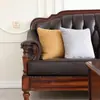 Sofá de Cuero Retro Estilo Americano, Muebles para Apartamento Pequeño Estilo Europeo, Sofá Esquinero en L para Sala de Estar, Juego de Sofás de Madera Maciza Estilo Chino Nuevo