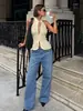 Top Regata Feminino Verão Novo Estilo Retrô com Cadarço, Gola Halter, Ombro a Ombro, Slim-Fit, Design Elegante e Casual 2026 Viagem Transfronteiriça