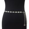 Cinto Novo Feminino Transfronteiriço Cintura Casual Borboleta Incrustada de Strass Corrente de Metal Corrente de Cintura Venda por Atacado em Estoque
