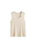 Top sin mangas versátil con cuello en U para mujer de talla grande, Prendas de punto para mujer, Principios de otoño 2026, para mujeres con sobrepeso, Capa base o chaleco exterior 22508