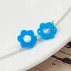 Accesorios para Pendientes DIY Acrílico Macarrón Flor Hueca con Agujero Aguja de Acero Materiales para Pendientes Venta al por Mayor