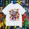 Pizzy's Parlor Dibujos Animados Niños Verano Manga Corta Estilo para Niños Transpirable Suezy Restaurante Suelta Cuello Redondo Camiseta