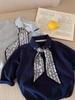 Polos Infantiles 2026 Otoño Nuevo Estilo Ropa para Niños Bufanda de Seda para Niños y Niñas Polos Personalizados Tops Elegantes para Bebés