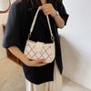 La popular bolsa de rombos de color contrastante de este año, bolsa de mujer de moda, nuevo estilo coreano, estilo occidental cruzado, correa ancha para el hombro, bolso de axila con temperamento