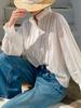 Camisa Blanca Estilo Francés para Mujer Primavera 2026, Algodón y Lino, Ropa de Mujer Shenzhen Nanyou, Camisa Holgada de Manga Larga para Mujer, Transfronterizo