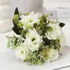 Fabricante Original Comércio Exterior Mais Vendido Flores Artificiais Buquê de Rosas Estilo Europeu Decoração de Casa Flores Falsas de Seda Pronta Entrega Atacado