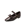 118-8 Zapatos de Mujer Mary Jane con Tira, Punta Cuadrada, Nuevo Estilo Francés, Planos de Tacón Bajo Poco Profundos, Estilo Versátil
