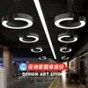 Luminária Pendente Industrial em Forma de C para Showrooms Automotivos, Academias, Salas de Conferência, Estúdios, Supermercados, Lojas e Escritórios