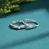 Explosiones Transfronterizas Plata de Ley S925 Dependencia Persistente Destino de Pareja para Hombres y Mujeres Diseño de Nicho Anillo Geométrico de Lujo Ligero