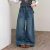 Pantalones para Niñas Primavera y Otoño 2026 Nuevos Elegantes Jeans para Niños Grandes Estilo Coreano Pierna Recta Suelta Pantalones de Pierna Ancha para Niños de Otoño
