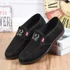 Sapatos de pano de Pequim antigos de primavera sapatos de lona respiráveis masculinos slip-on antiderrapantes resistentes ao desgaste sapatos de trabalho sola de tendão sapatos casuais