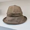 Sombrero de Cubo Plegable Estilo Yamamoto con Pliegues Relajados para Protección Solar para Mujer, Sombrero Ligero y Transpirable de Verano que Hace que la Cara Parezca Más Pequeña