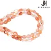 Jinghui Acessórios para joias DIY acessórios pelo de coelho vermelho natural com formato 6*8 irregular material de cristal semiacabado contas