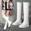 4043 botas de neve quentes de inverno, sola grossa, salto baixo, bico redondo, botas de algodão, aumento de altura, botas femininas, cano alto, botas de estudante 2998
