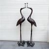 Adornos de Tortuga y Grulla de Cobre Extra Grandes, Portavelas de Grulla, Par Grande de Artesanías y Exhibiciones Decorativas