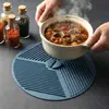 Tapa de Bol Dos en Uno Almohadilla Aislante del Calor, Esterilla Anti-quemaduras de Cocina, Juego de Tres Piezas para Ollas, Tapa de Olla de Silicona Adsorbible Aislante del Calor