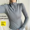 Ropa de Protección Solar para Mujer, Chaqueta Ajustada, Top de Yoga Ceñido, Ropa Deportiva de Verano, Cuello Alto, Nuevo 2024, Fina de Secado Rápido para Mujer
