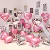 Set de Globos de Papel de Aluminio de 18 Pulgadas para Decoración de Fiesta de Boda, Compromiso, Cumpleaños en Forma de Corazón, Boda, Habitación de Novia, Escalera, Ambiente de Boda