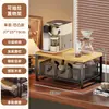 Estante de Almacenamiento para Cafetera de Escritorio Estante Lateral Extraíble para Encimera Caja de Almacenamiento para Tazas de Agua Estante de Exhibición para Tetera y Juego de Té para el Hogar
