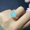 Venta al por mayor de fábrica explosiones anillo de ópalo natural plata S925 con incrustaciones piedra principal 10x 12 caliente Europa y Estados Unidos una generación de cabello