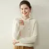 Outono e Inverno Novo Estilo Barra Ingot Agulha Caxemira Moletom Moda Feminina Casual Manga Longa Pulôver Caxemira Com Capuz Tricô Tricô
